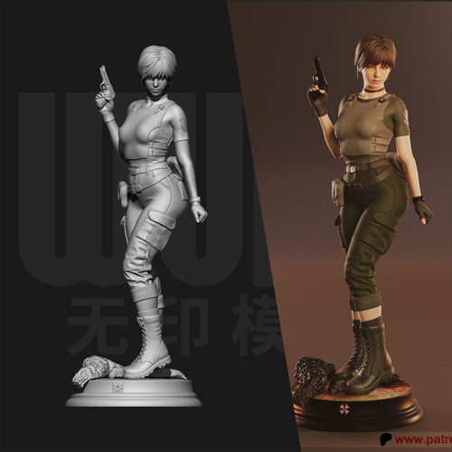 生化危机 瑞贝卡 1/24GK白模手办 18比例树脂3D打印模型 6587