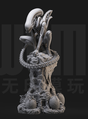 异形蛋雕像 恐怖怪兽 1/24白模GK手办18比例兵人3D打印模型 1100