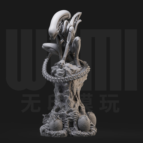 异形蛋雕像 恐怖怪兽 1/24白模GK手办18比例兵人3D打印模型 1100