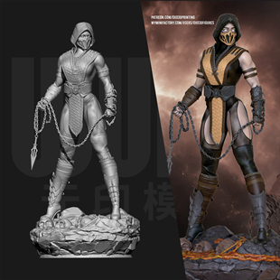 真人快打 波佐治半藏 蝎子 1/24GK白模手办 18比例树脂模型 6473