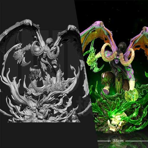 魔兽世界 伊利丹 1/24GK白模手办 18比例树脂3D打印模型  7121