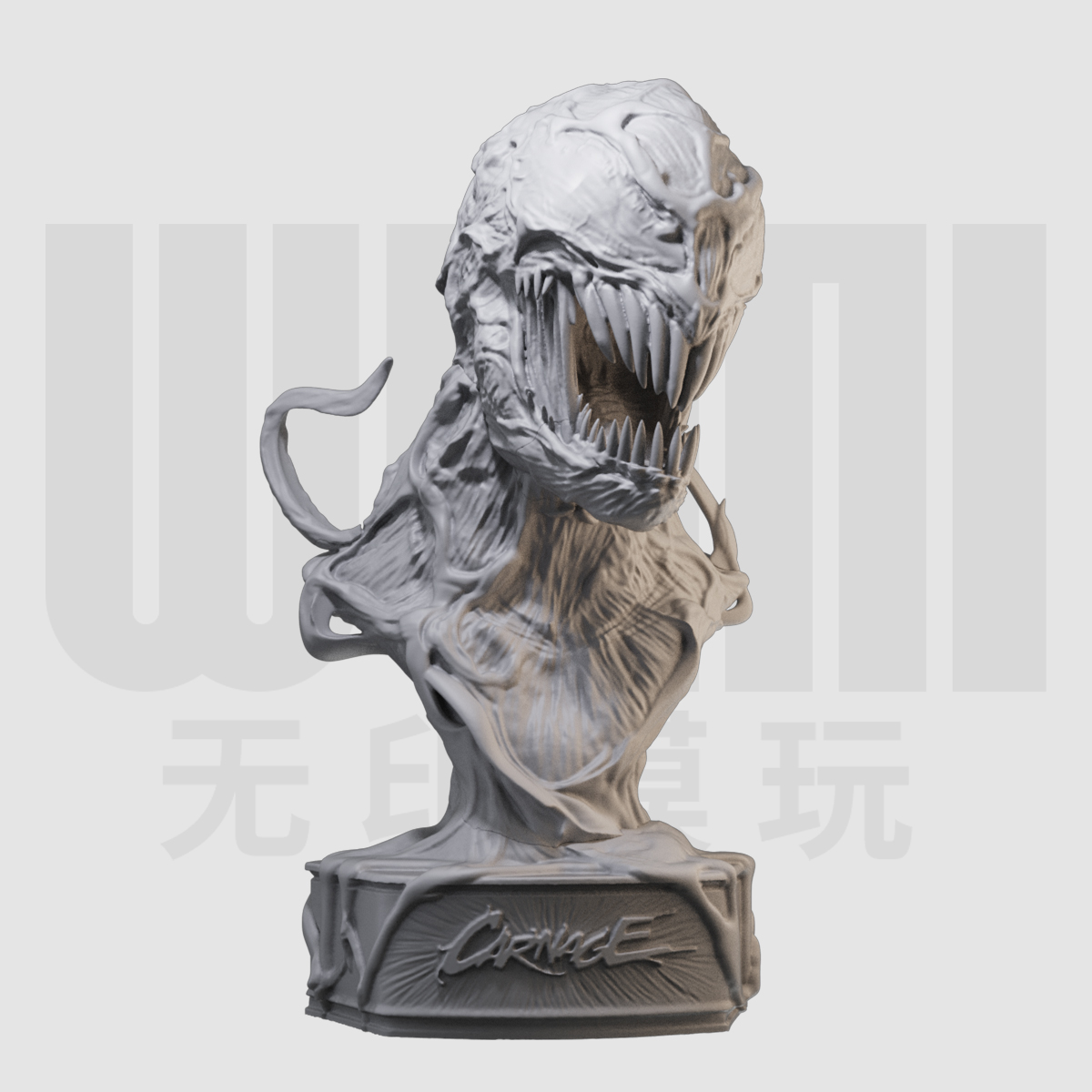 毒液蜘蛛侠胸像 漫威反英雄 1/16树脂白模 10比例GK手办模型 319