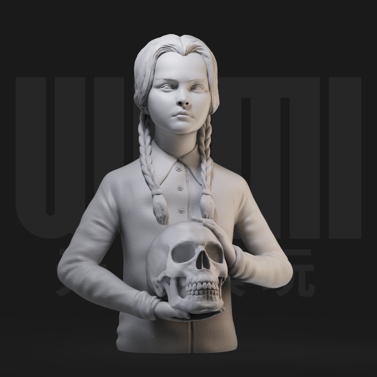 亚当斯一家 黑暗哥特小萝莉 1/16树脂白模 10比例GK手办模型 108