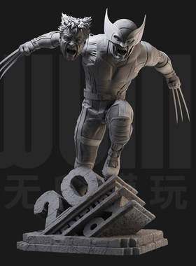 1/24 金刚狼 X战警 漫威 18比例GK白模手办3D打印兵人模型 5375