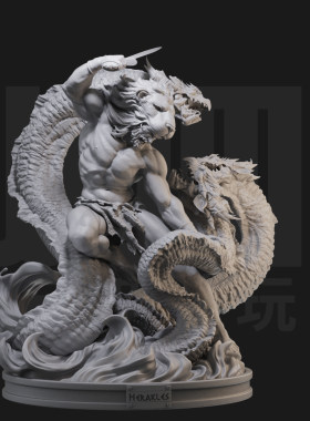 1/24 大力神vs九头蛇场景 18比例GK白模手办 3D打印兵人模型 2446