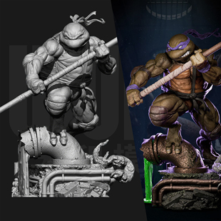 忍者神龟 多纳泰罗  1/24GK白模手办 18比例树脂3D打印模型 6918