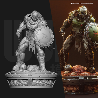 毁灭战士 被解放的掠夺者 1/24GK白模手办 18比例树脂模型  6303