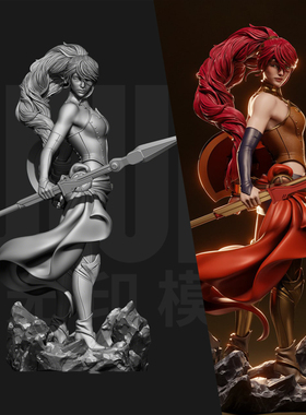 RWBY 皮拉·尼可丝 1/24GK白模手办 18比例树脂3D打印模型 6777