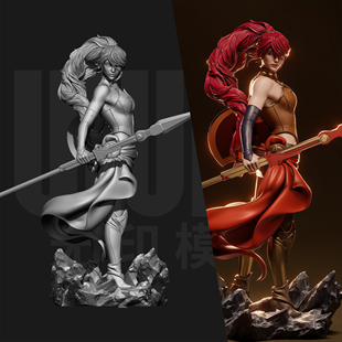 RWBY 皮拉·尼可丝 1/24GK白模手办 18比例树脂3D打印模型 6777