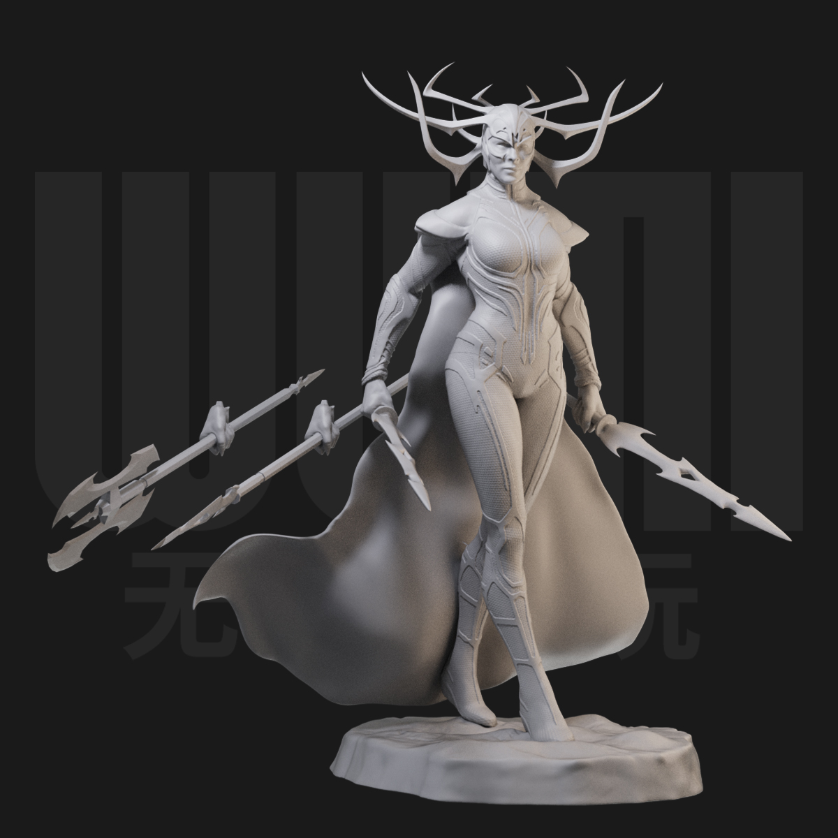 1/24 漫威死亡女神海拉 18比例GK白模手办 3D打印兵人模型 2053