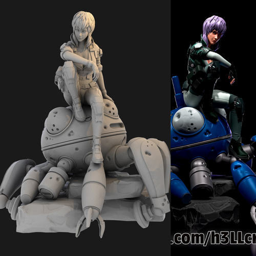 攻壳机动队草薙素子 1/24GK白模 1比12手办3D打印树脂模型 314