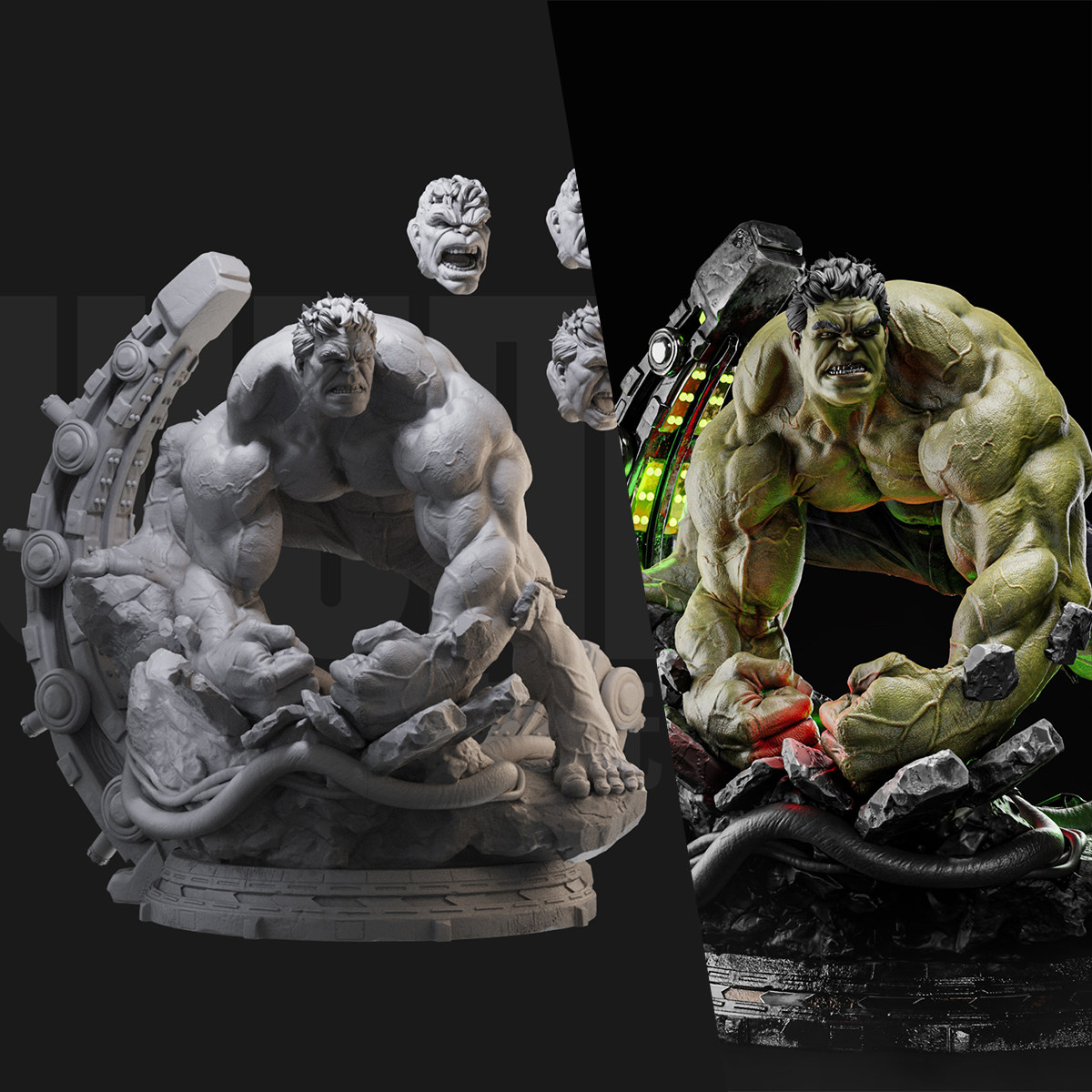 1/24 绿巨人 班纳博士 漫威18比例gk白模手办3d打印兵人模型 3189