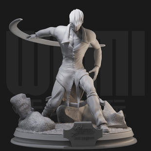 八神庵 拳皇经典角色 1/24白模GK手办 18比例兵人3D打印模型 1835