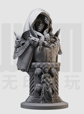 1/10 骷髅女剑士 半身胸像 16比例GK树脂白模手办模型 866