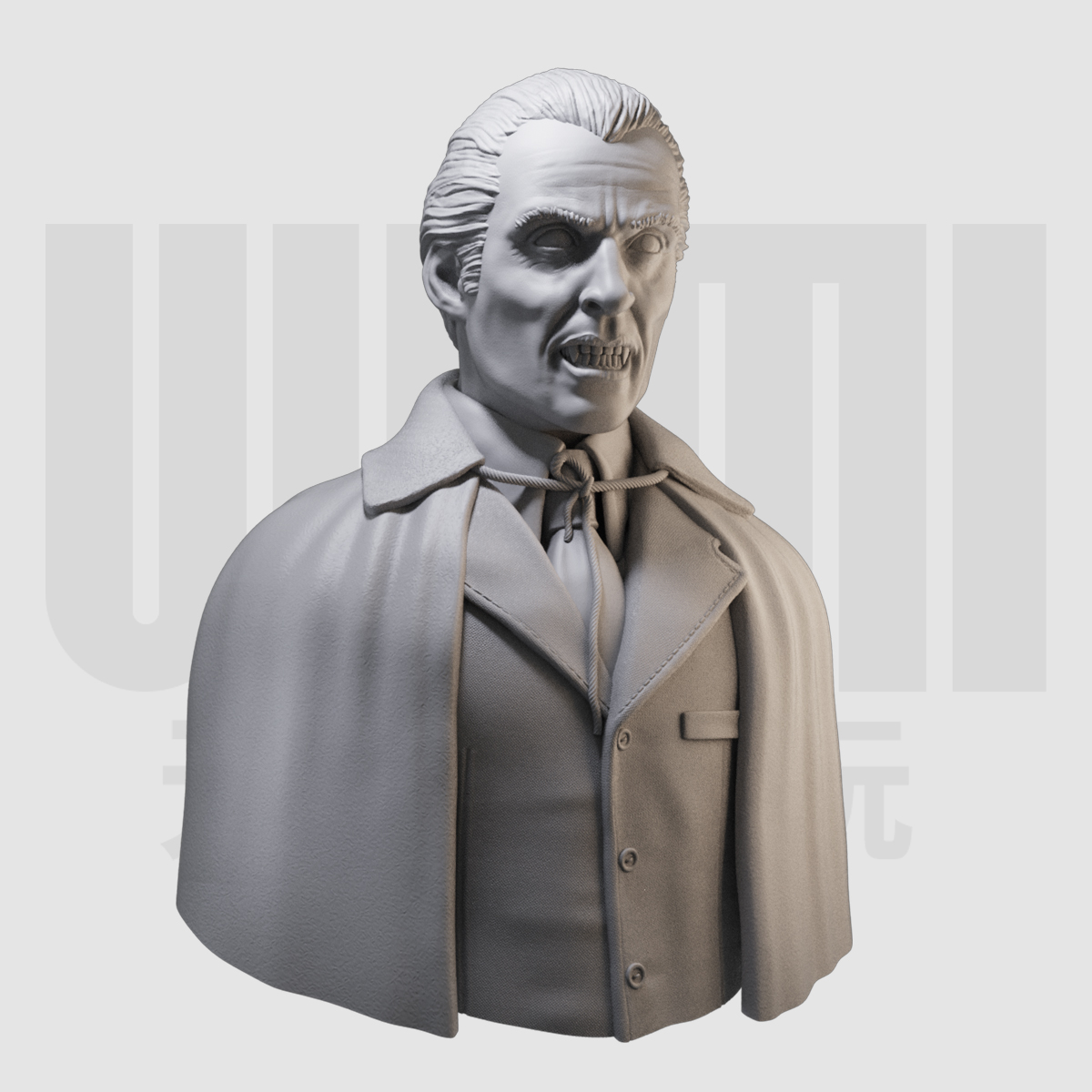 德古拉半身像 经典吸血鬼 1/16树脂白模 10比例GK手办模型 465