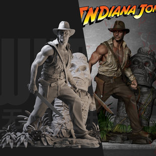 1/24印第安纳琼斯 夺宝奇兵18比例GK白模手办3D打印兵人模型 4730