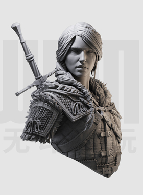 1/10 希里胸像 巫师 CDPR 游戏 16比例GK树脂白模手办模型 1530