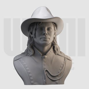 1/10 迈克尔杰克逊胸像 流行乐之王16比例GK树脂白模手办模型 570