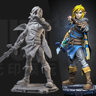 1/24 塞尔达传说 林克18比例GK白模手办 3D打印兵人模型 2077