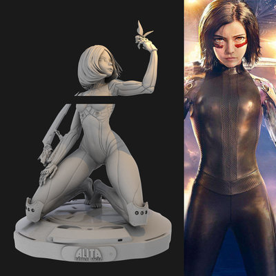 战斗天使阿丽塔蝴蝶场景 1/24GK白模 1比12手办3D打印树脂模型176