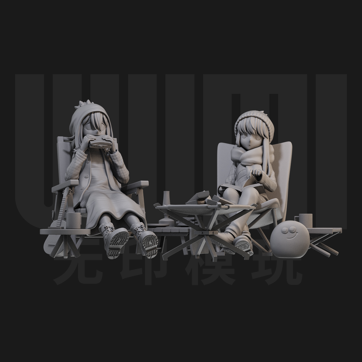 1/24 凛 抚子 摇曳露营 18比例GK白模手办3D打印兵人模型 4700