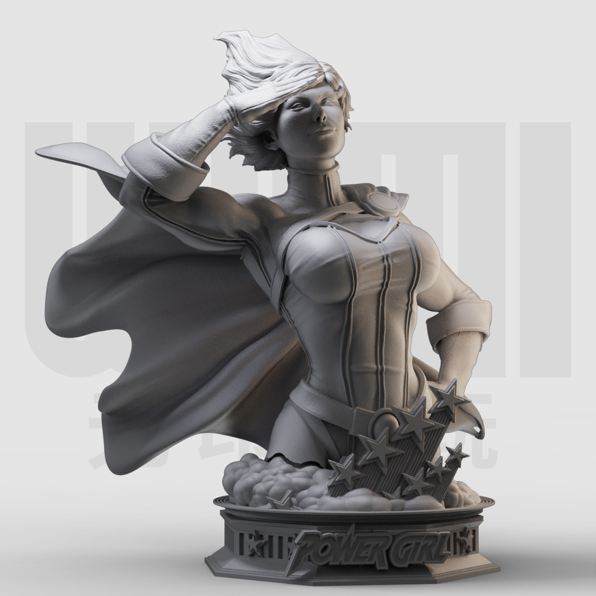 神力女孩女侠胸像 dc超级英雄 1/16树脂白模 10比例gk手办模型118