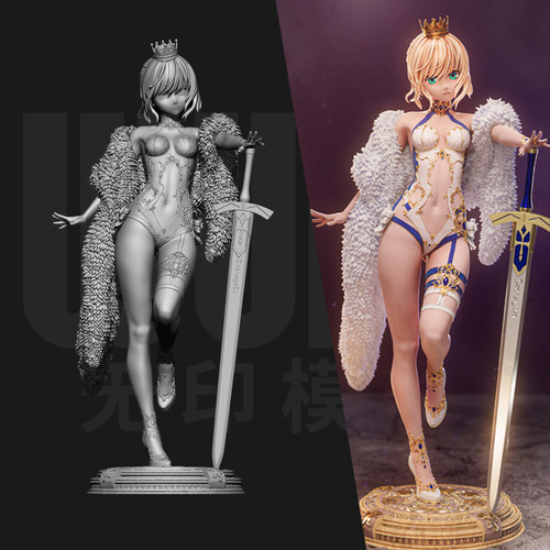 Fate 阿尔托莉雅 1/24GK 白模手办 18比例树脂3D打印模型 7615