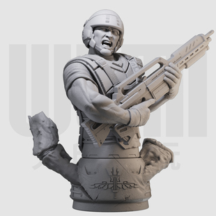 1/10 星河战队士兵 科幻 半身胸像 16比例GK树脂白模手办模型 821