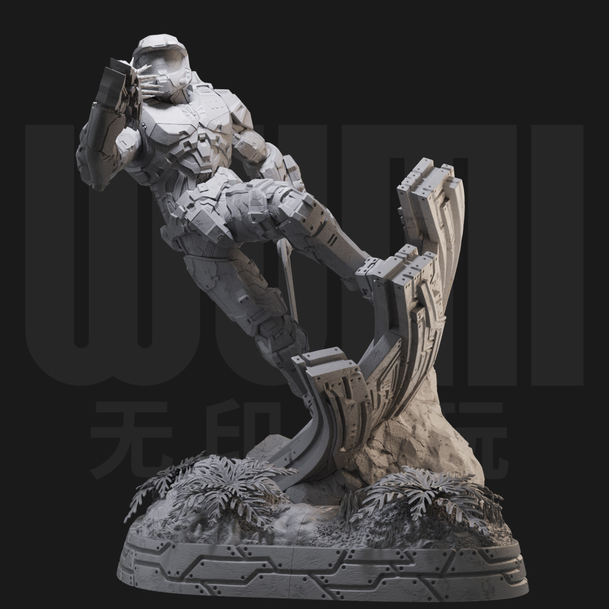 光环士官长 经典游戏 1:24白模手办/18比例gk兵人3d打印模 1712