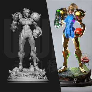 银河战士 萨姆斯·阿兰 1/24GK白模手办18比例树脂3D打印模型6650