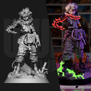 废渊战鬼 路德 主角 1/24GK白模手办18比例树脂3D打印模型 6740