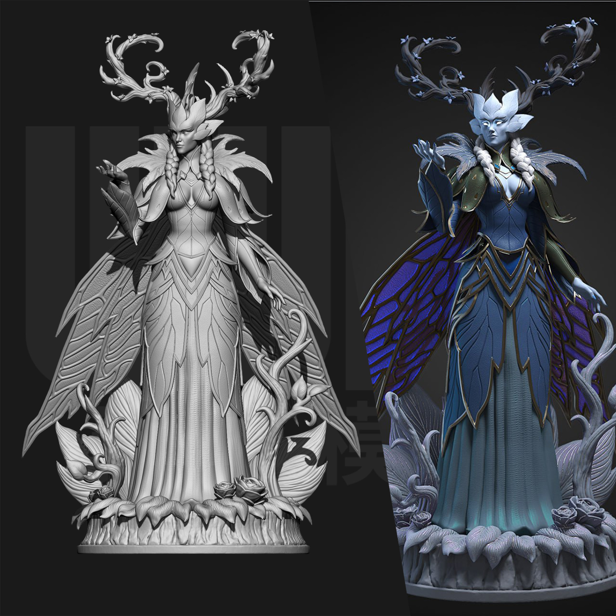 魔兽世界 寒冬女王 1/24GK白模手办 18比例树脂3D打印模型 6544