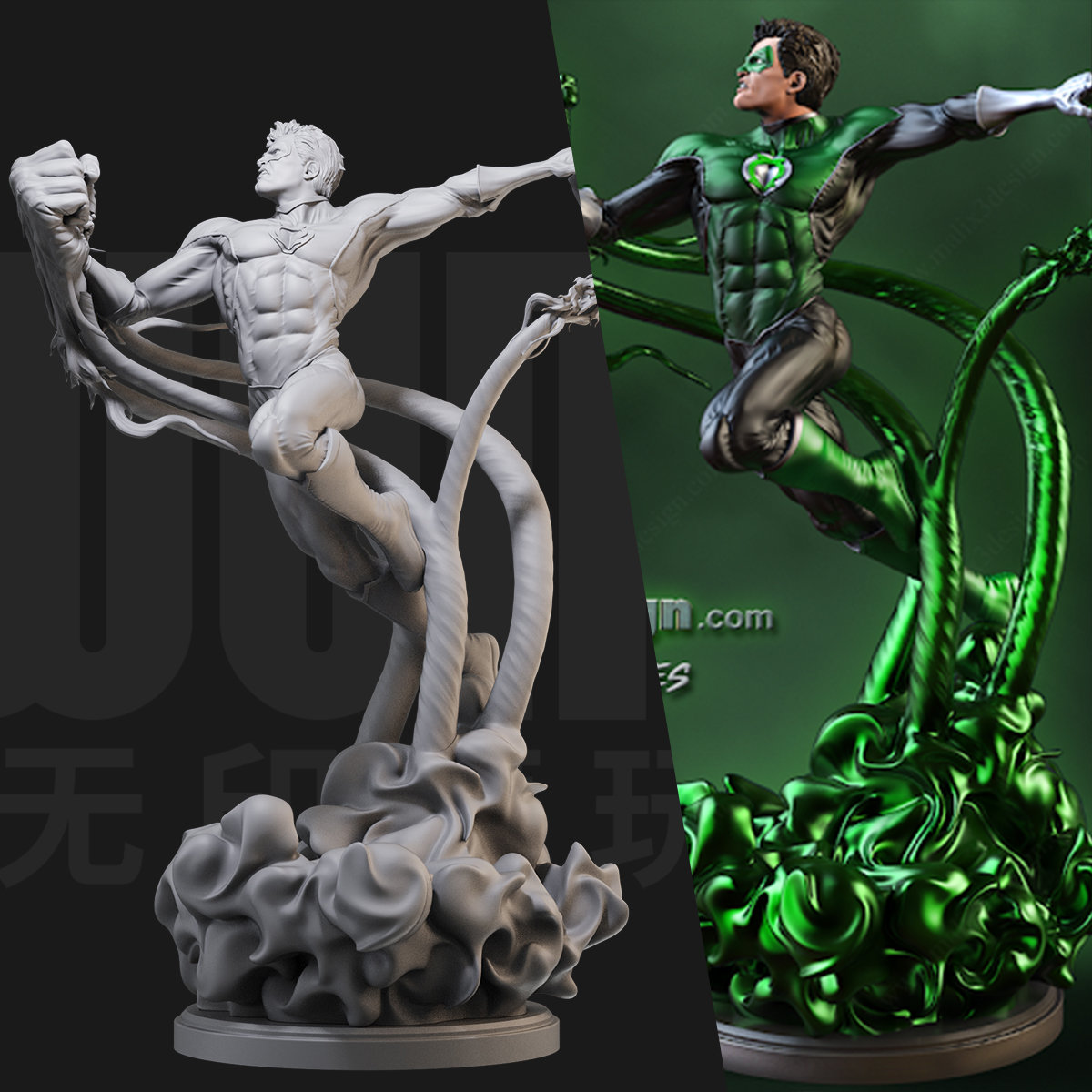 1/24 绿灯侠 DC 哈尔乔丹 18比例GK白模手办3D打印兵人模型 4037