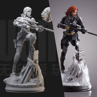 1/24 黑寡妇 狙击手漫威 18比例GK白模手办 3D打印兵人模型 2759