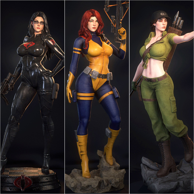 【特种部队】男爵夫人 斯嘉丽 杰伊1/24GK白模手办3D打印模型6531