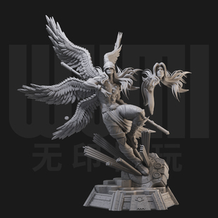 天使兽 送双头 数码宝贝 1/24白模GK手办18比例兵人3D打印模型248