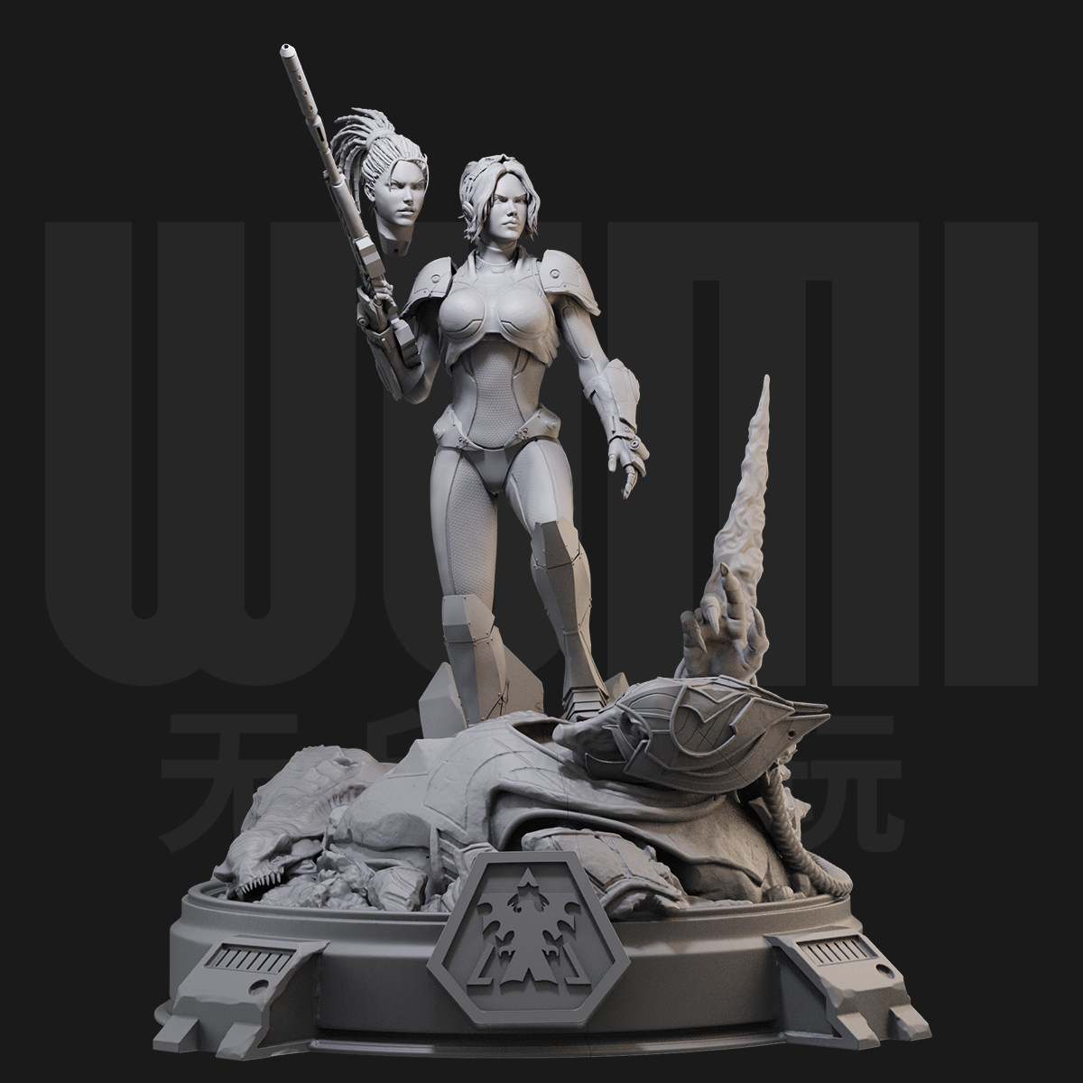1/24凯瑞甘 星际争霸 游戏 18比例GK白模手办3D打印兵人模型 4120