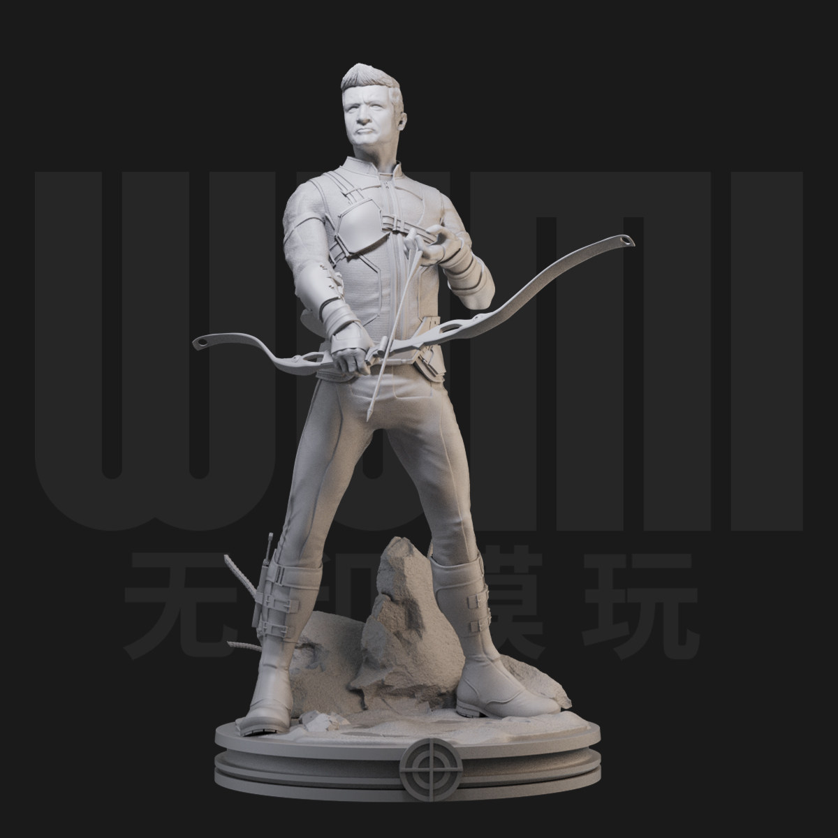 鹰眼 漫威复仇者联盟 1/24白模gk手办 18比例兵人3d打印模型 1774