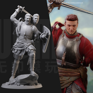 1/24 亨利 天国拯救 游戏 18比例GK白模手办3D打印兵人模型 5789