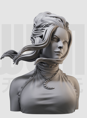 1/10 月光剑士 露娜 胸像16比例GK白模3D打印树脂手办模型 885