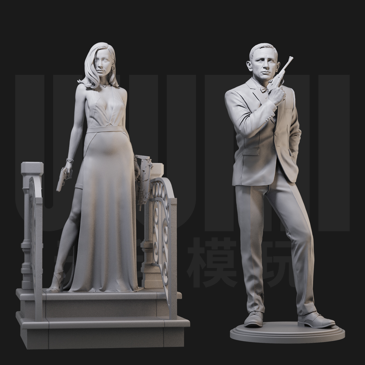 1/24 帕洛玛 邦德 007无暇赴死  18比例GK白模手办3D打印模型3171