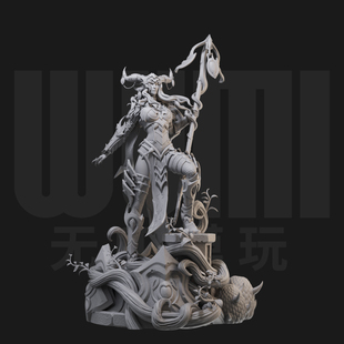 阿莱克红龙女王 魔兽 1:24白模手办/18比例GK兵人3D打印模1668