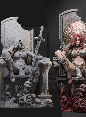 1/24 索尼娅 女王神剑王座18比例GK白模手办 3D打印兵人模型 2448