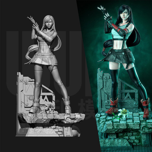 最终幻想 蒂法 T女神 1/24GK白模手办 18比例树脂3D打印模型 6605