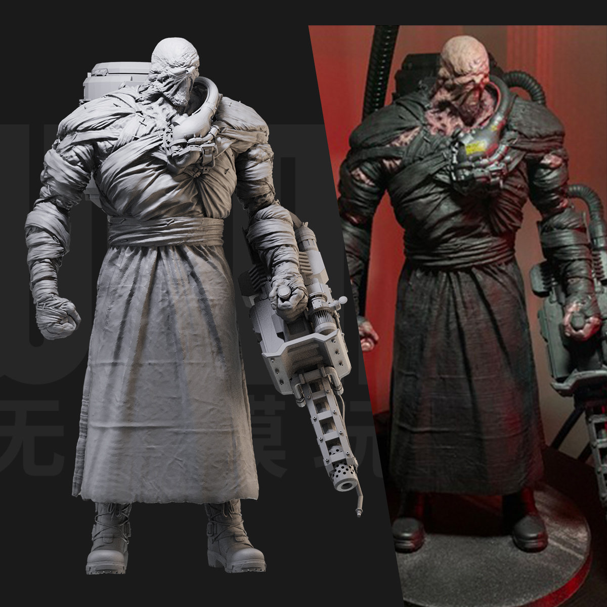 1/24 生化危机 追踪者 18比例GK白模手办3D打印兵人模型 3303