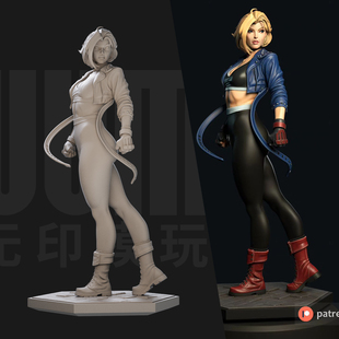 1/24 嘉米 街头霸王 18比例GK白模手办3D打印兵人模型 3312