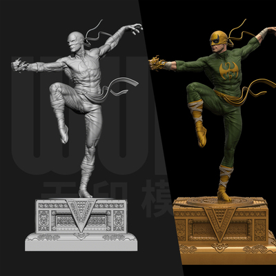 漫威 铁拳 丹尼·兰德 1/24GK白模手办18比例树脂3D打印模型 7118