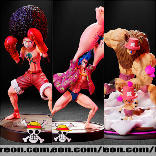 海贼王 路飞 弗兰奇 乔巴 1/24GK白模 18比例树脂3D打印模型 7322