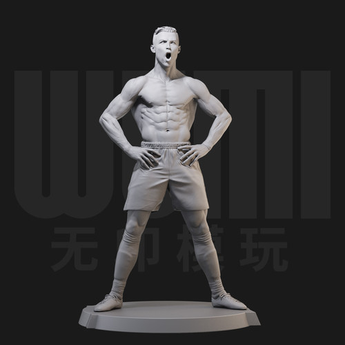 1/24 C罗 足球明星 人物 18比例GK白模手办3D打印兵人模型 3828