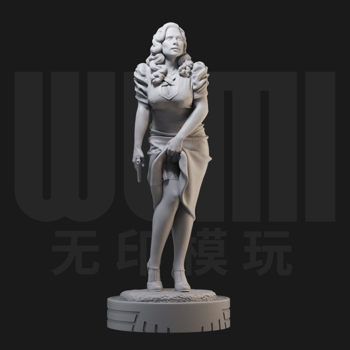 1/24 佩姬卡特 漫威特工 18比例GK白模手办 3D打印兵人模型 2929